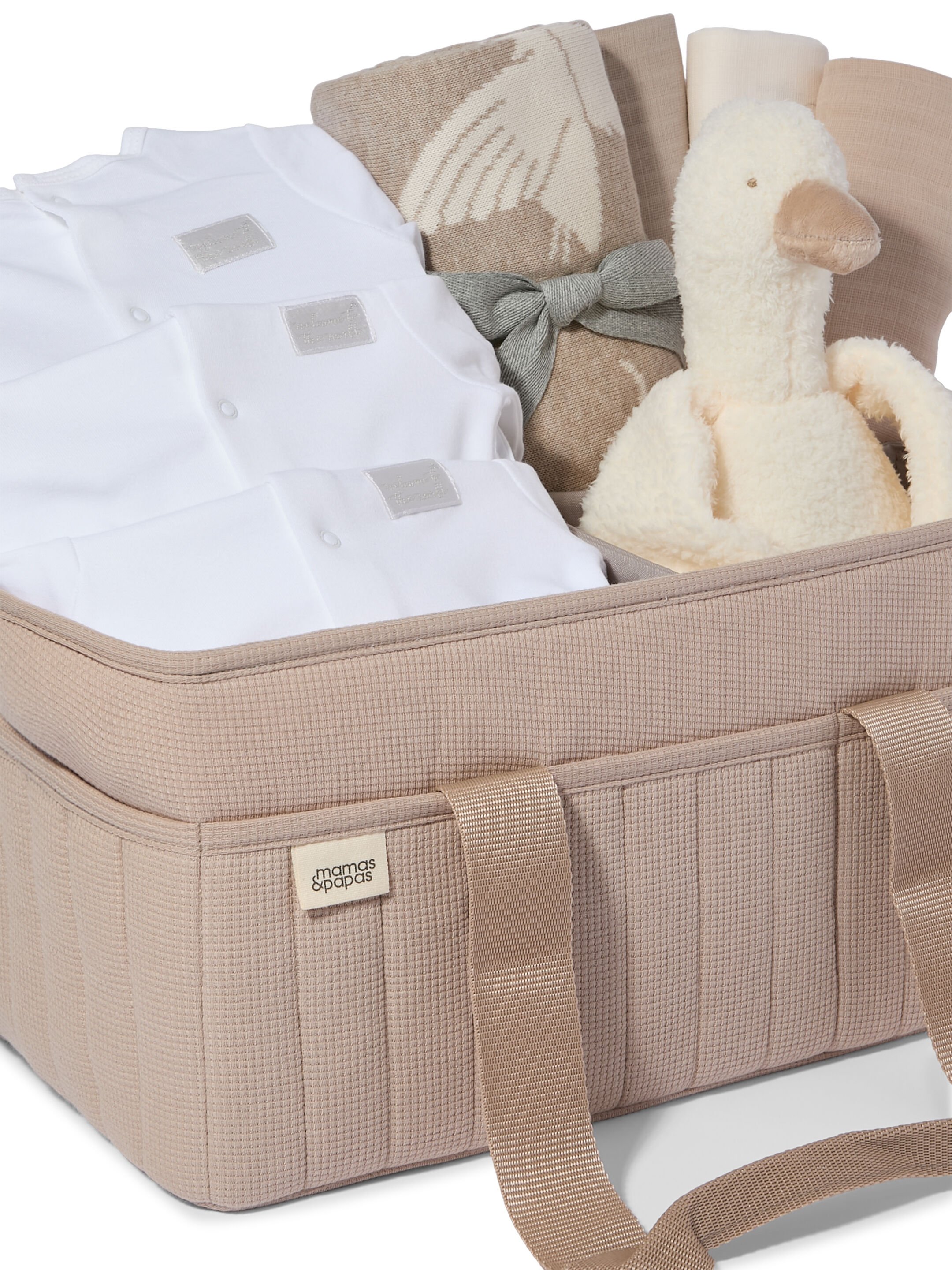 Nappy Caddy 5 Piece Bundle with 3 piece Organic Sleepsuit - Cashmere Waffle image number 2